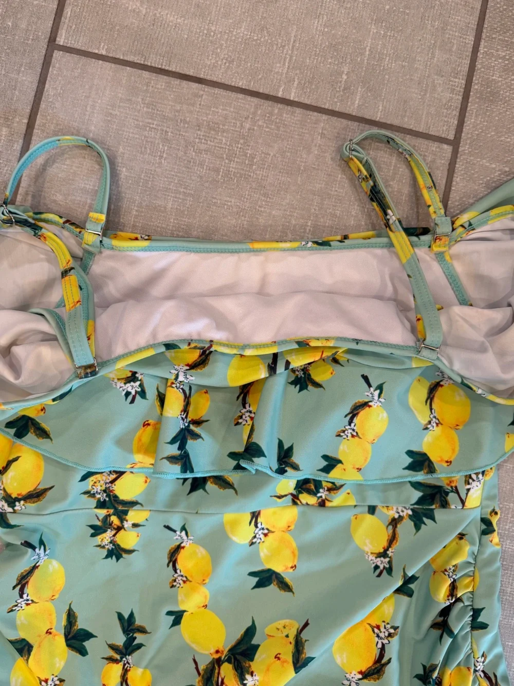 Maternity Lemon Print One-Piece Swimsuit - like new!